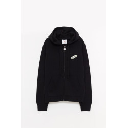 CASABLANCA BLACK RIB MERINO HOODIE